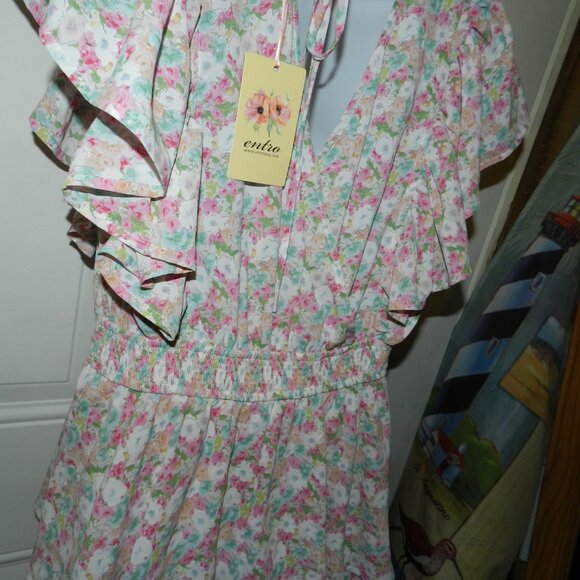 Entro Ruffle Tiered Maxi Dress floral size large🆕 FAST🏃‍♀️⚡🚚💥 - Picture 9 of 14